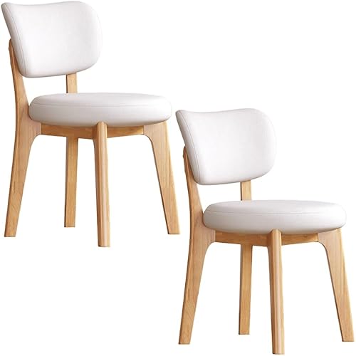 Miniatura 55 de YVYKFZD Juego de sillas de comedor, sillas de cocina sin brazos de madera, silla de comedor con respaldo curvo, silla tapizada de cuero para sala de