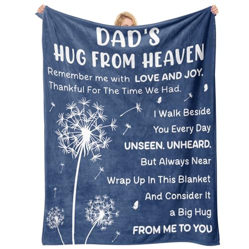 Memorial Gifts for Loss of Dad - Hug from Heaven Blanket Sympathy Gifts for Loss of Father Anniversary Bereavement Gift A Gift to Express Sympathy Condolences Comfort Remembrance and Healing