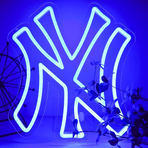 AHlove YANKEES Neon Signs for Wall DecorBaseball Team Neon Lights for BedroomLED Signs Suitable for Man CaveDormitoryGames RoomBarGifts for Teen Boys
