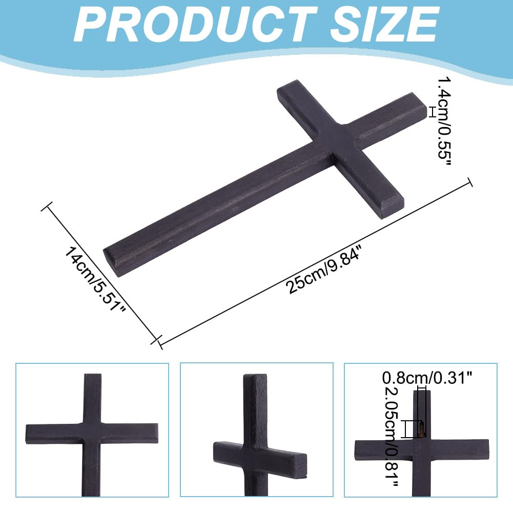 Amazon.com: HOBBIESAY Wood Wall Cross 9.8 Inch Black Wooden Cross