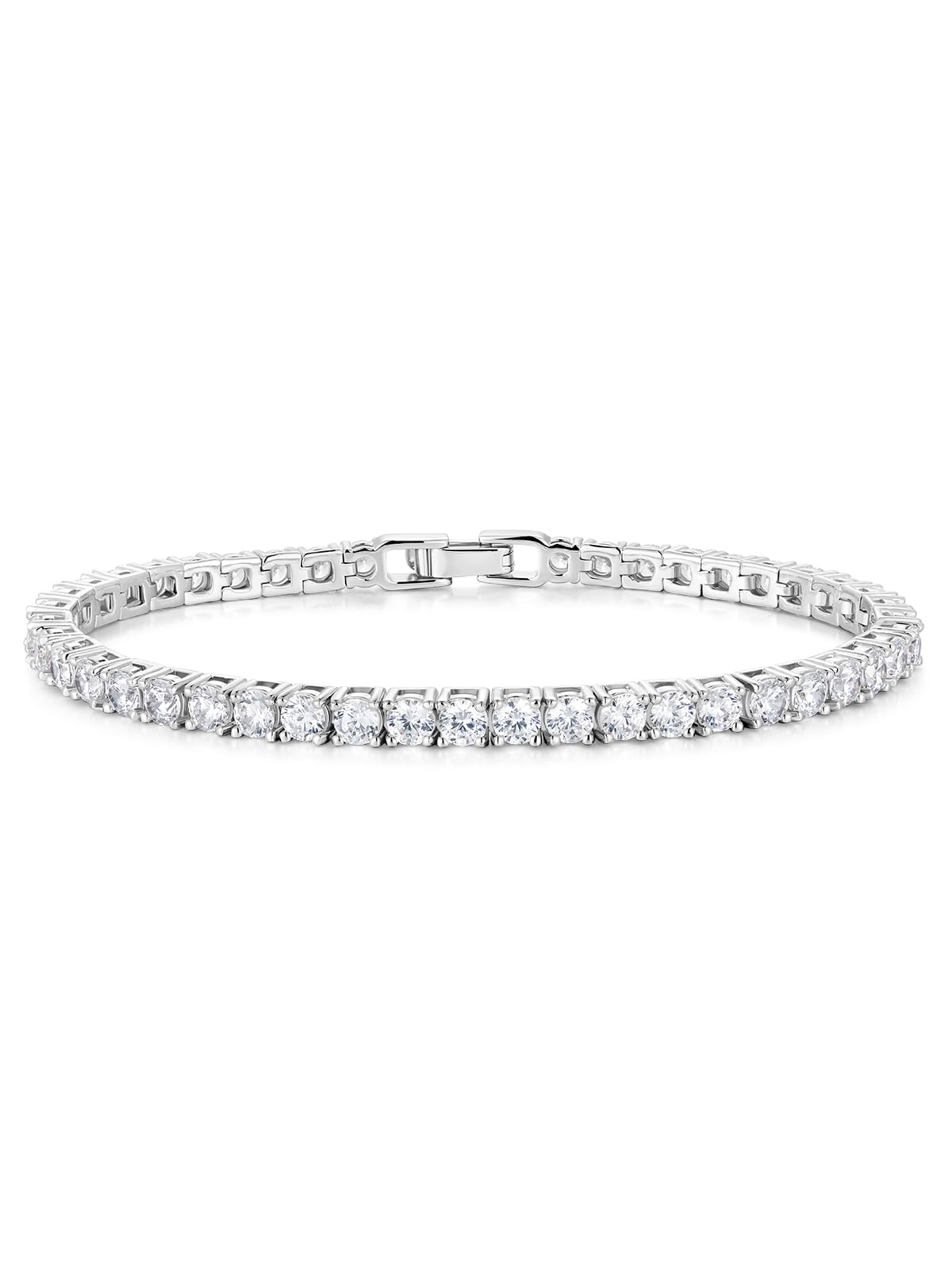 Braccialetto tennis da donna con zirconia cubica 5A, placcato al rodio/oro giallo, ipoallergenico, gioiello per compleanno, matrimonio, anniversario