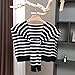 WaJuemy Sweater Shawl Wraps for Women Sweater Knitted Knotted Shawls Travel Casual Scarf Cape Shoulder Tops Fashion Wrap(Black/White stripe)