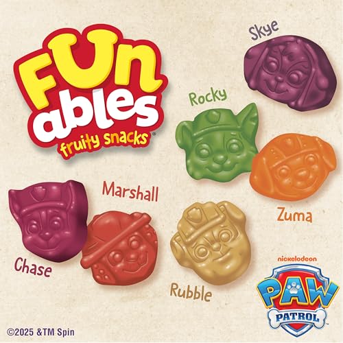 Image of Funables PAW Patrol Fruit Snacks, Assorted Fruit, 0.8 oz, 10 Count (Pack of 8)