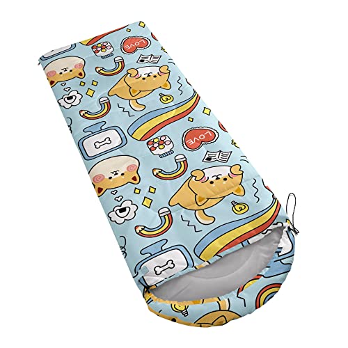 Bolsa de dormir infantil Datura home para niños, diseño Shiba Inu, ligera, cálida, impermeable y resistente al frío para camping y senderismo (Shiba Inu 32"x90") miniatura 2