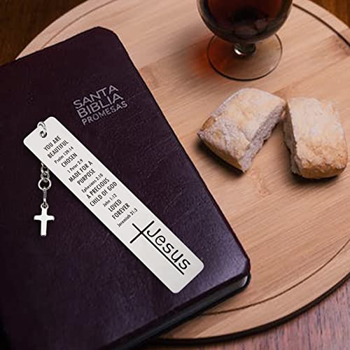 Marcadores de livros religiosos inspiradores presentes cristãos para mulheres, versículo da Bíblia d