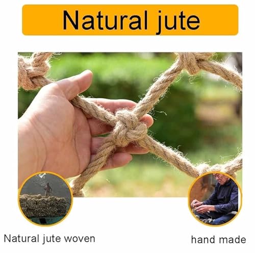 Filet d'escalade en jute avec corde de chanvre robuste pour obstacle