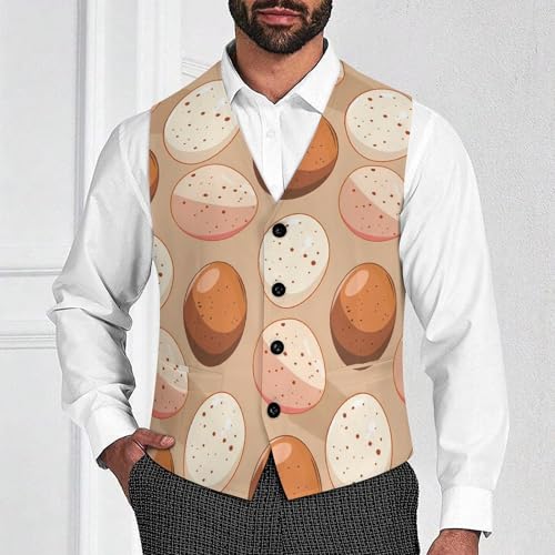 Chicken Eggs Novelty Men's Suit Vest Funny Formal Dress Vests Business Waistcoat2
