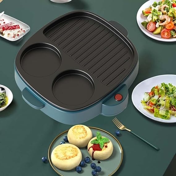 3 in 1 Electric Omelette Pan – Non-Stick Multi-Section Frying Pan, Hot Pot Steamer & Grill for Eggs, Pancakes, Steak, Burgers & Breakfast-image-41