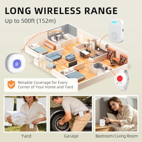 Image of CallToU Caregiver Pager Wireless Call Button for Elderly /Senior,2026 New Version Pager with Vibration & Rechargeable,Nurse Alert System for Home Care Seniors