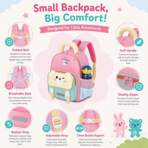 Image of Storite Kids Backpack for Boys & Girls 8L (3-6 Years) | Cute Crab Design Lightweight Toddler School Bag | Nursery & Preschool Cartoon Backpack with Front Pocket