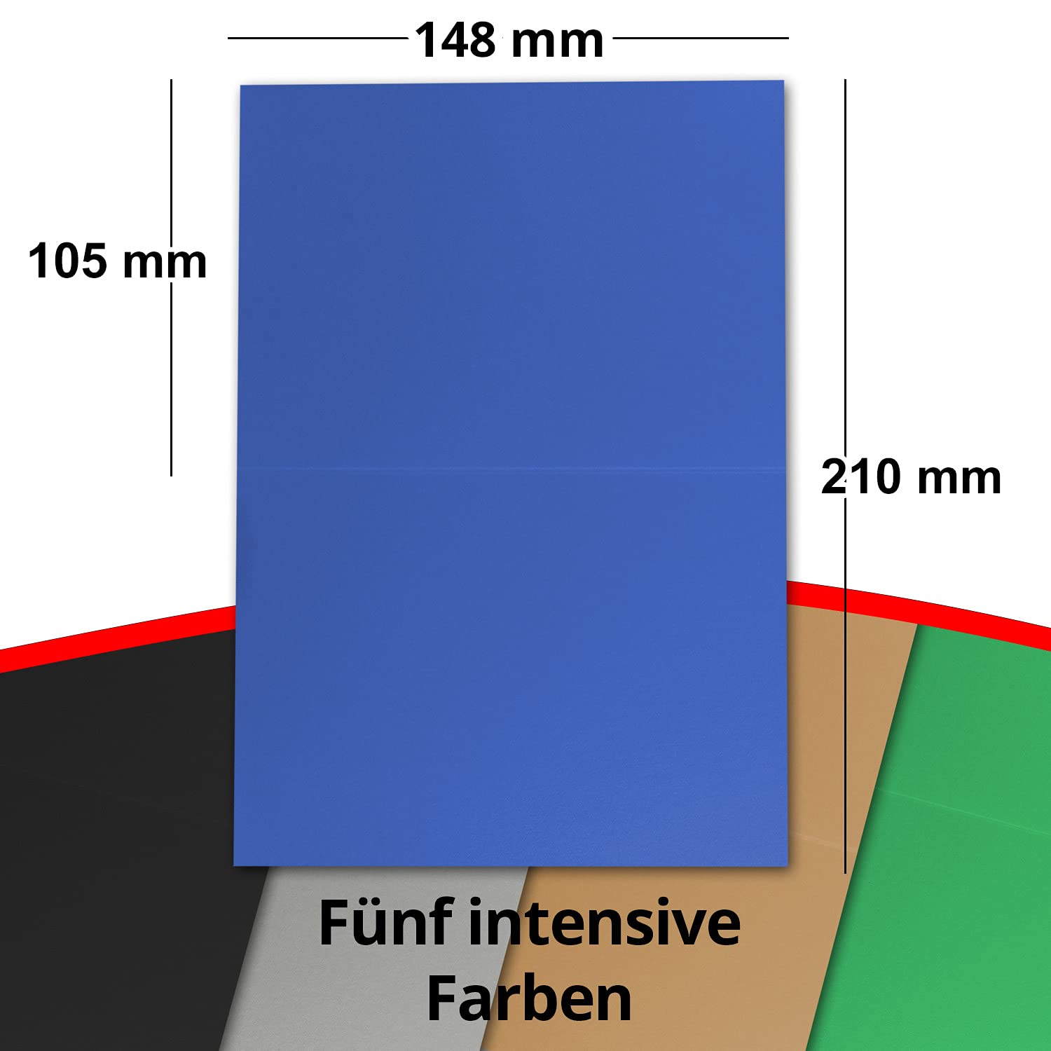 Lot de 300 cartes d'invitation avec enveloppes – Cartes vierges – Mélange de couleurs foncées – DIN A6 – 5 couleurs différentes – 10,5 x 14,8 cm