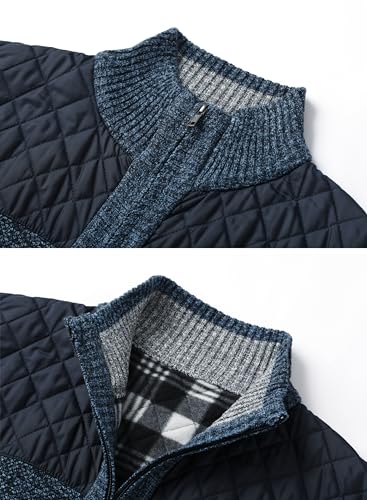 Image of Vcansion Men's Classic Cardigan Sweaters Stand Collar Slim Fit Casual Knitted Sweater