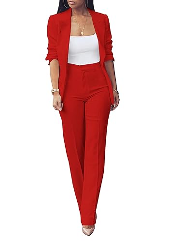 Womens Fall Fashion 2 Piece Blazer Sets Open Front Blazers