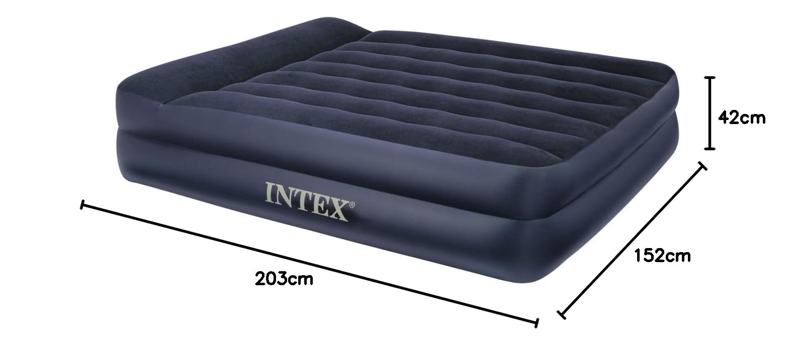 Intex Pillow Rest Raised łóżko dmuchane – Queen – 203 x 152 x 42 cm – z wbudowaną pompką elektryczną