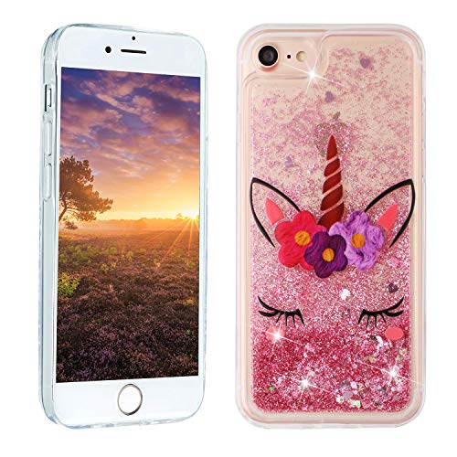 HopMore Paillettes Coque pour iPhone SE 2020 / iPhone 7 / iPhone 8 Silicone Souple Glitter Antichoc...