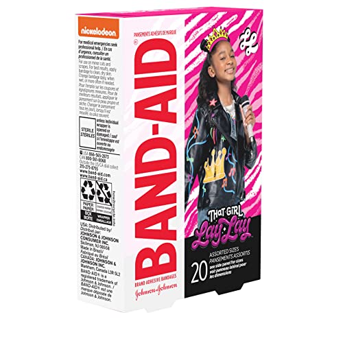 Image of Band-Aid Brand Adhesive Bandages for Minor Cuts & Scrapes, Wound Care Featuring Nickelodeon That Girl Lay Lay, Fun Bandages for Kids and Toddlers, Assorted Sizes 20 Count