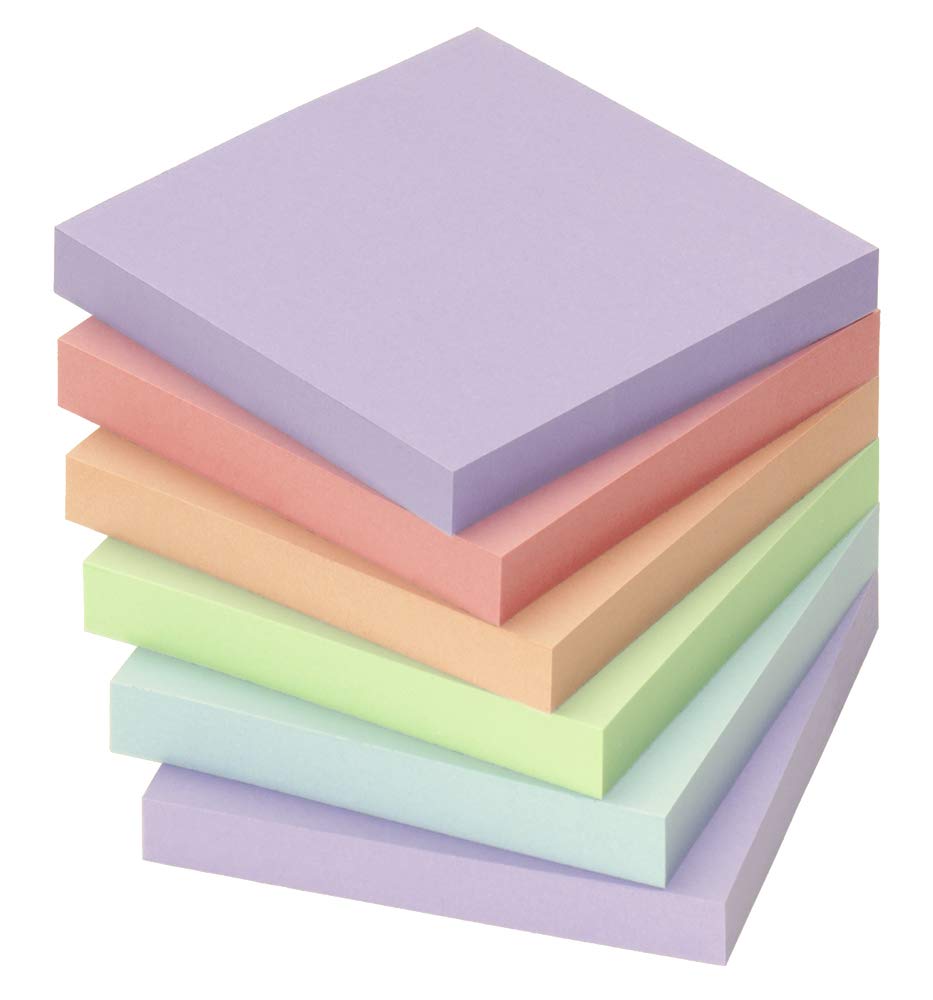 Haftnotizen "HARMONY" Farbmix Pack, 75 x 75mm, 100 Blatt pro Block, 6 Blöcke pro Pack, 20 Packs im Karton