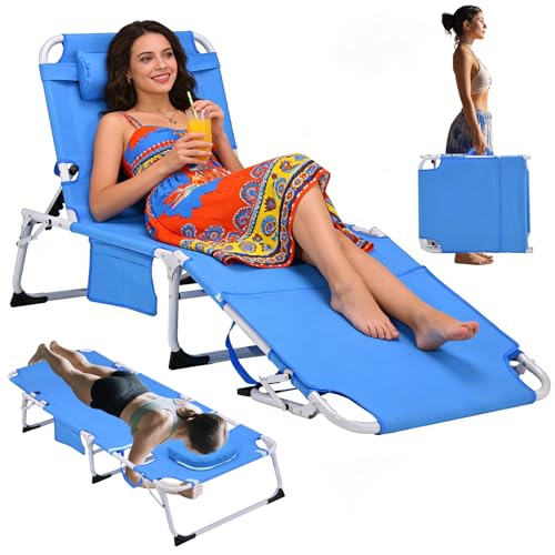 3-in-1 Heavy Duty Tanning Chair with Face Hole...