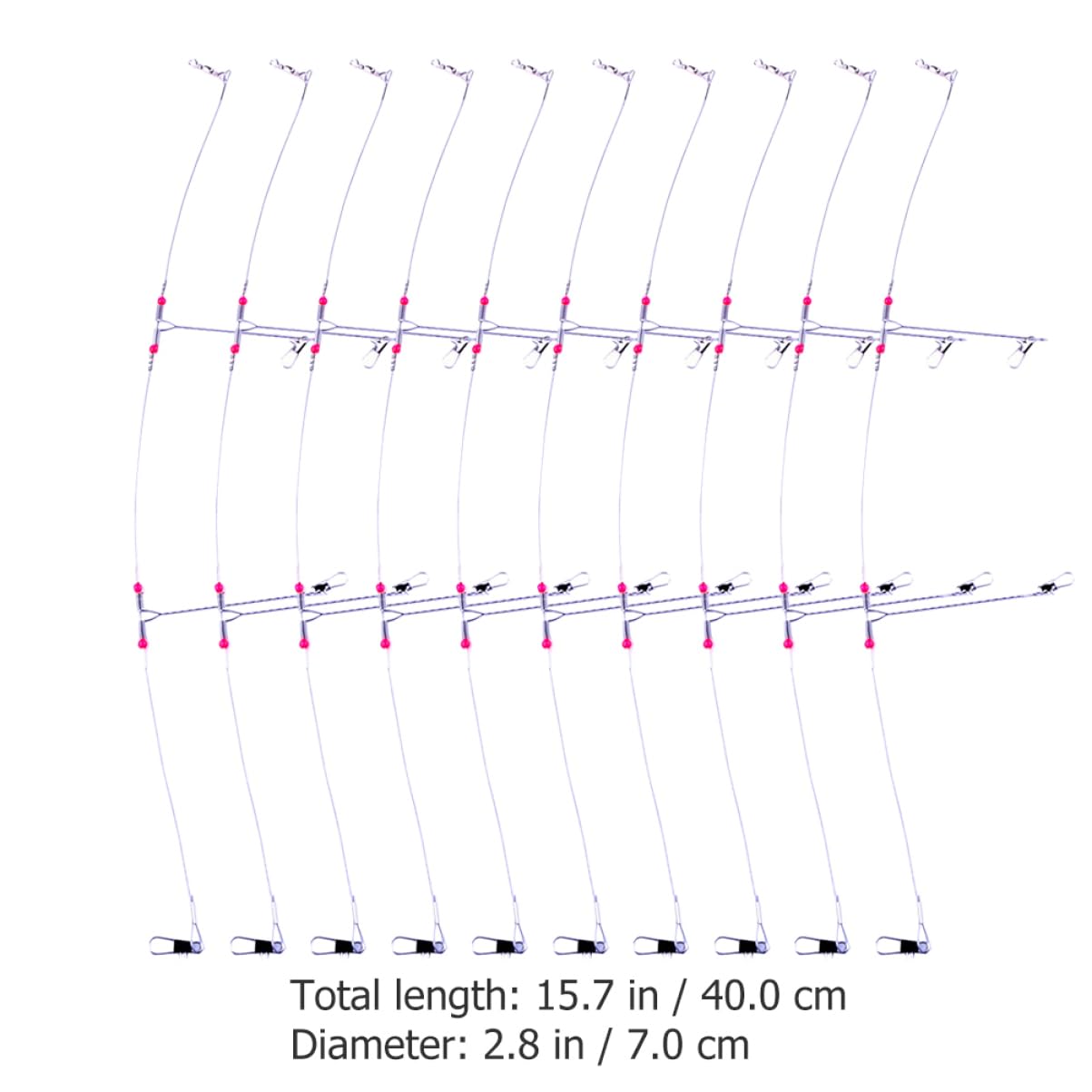 Toddmomy Lot De 5 Bas De Ligne De Pêche Pratiques Pour Leurres Rotatifs Deau Douce Haute Résistance Robustes Et Faciles À Nouer 10 Pièces X 5
