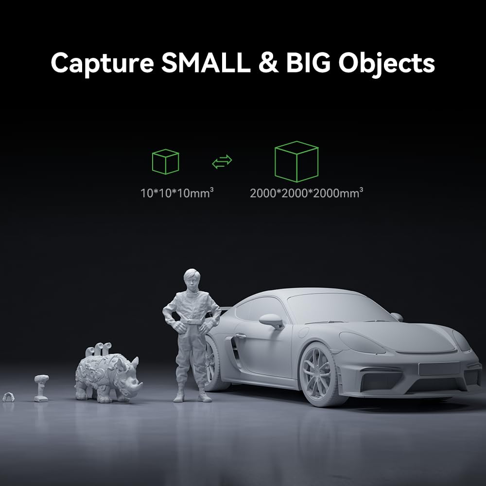Creality CR-Scan Otter 3D Scanner, Vierlinsiges Stereosystem für 10-2000mm Objekt/Körper/Gesicht Vollfarbscannen, Bis zu 0,02mm Genauigkeit 20fps Geschwindigkeit (MacOS/Windows)
