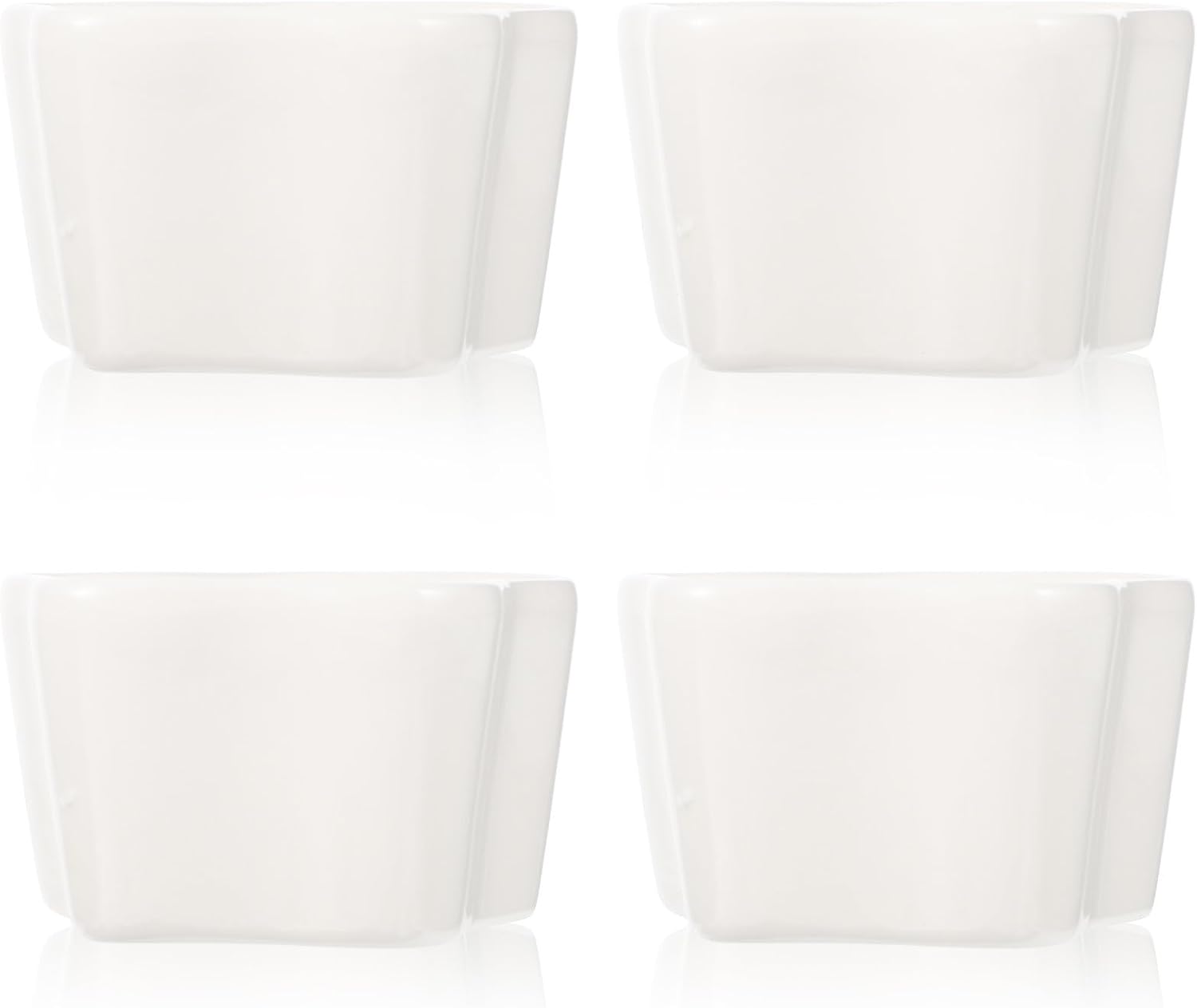 VOSAREA 4pcs Ceramic Star Shape Sauce Bowls for Nuts and Candies