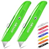 JOYUMY 2 Pack Box Cutter Sharp Utility Knife, Retractable Box Cutter Knife, Premium Razor Knife Set,