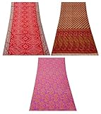♥ Verkauf Für: Packung Mit 3 Stück Saree; Farbe: Rosa, Rot und Orange