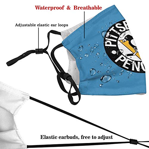 Mouth Cover Magic Scarf Headwear for Pittsburgh Hockey Fans Reusable Half Face Covering with 10 Filter - Thumbnail 2
