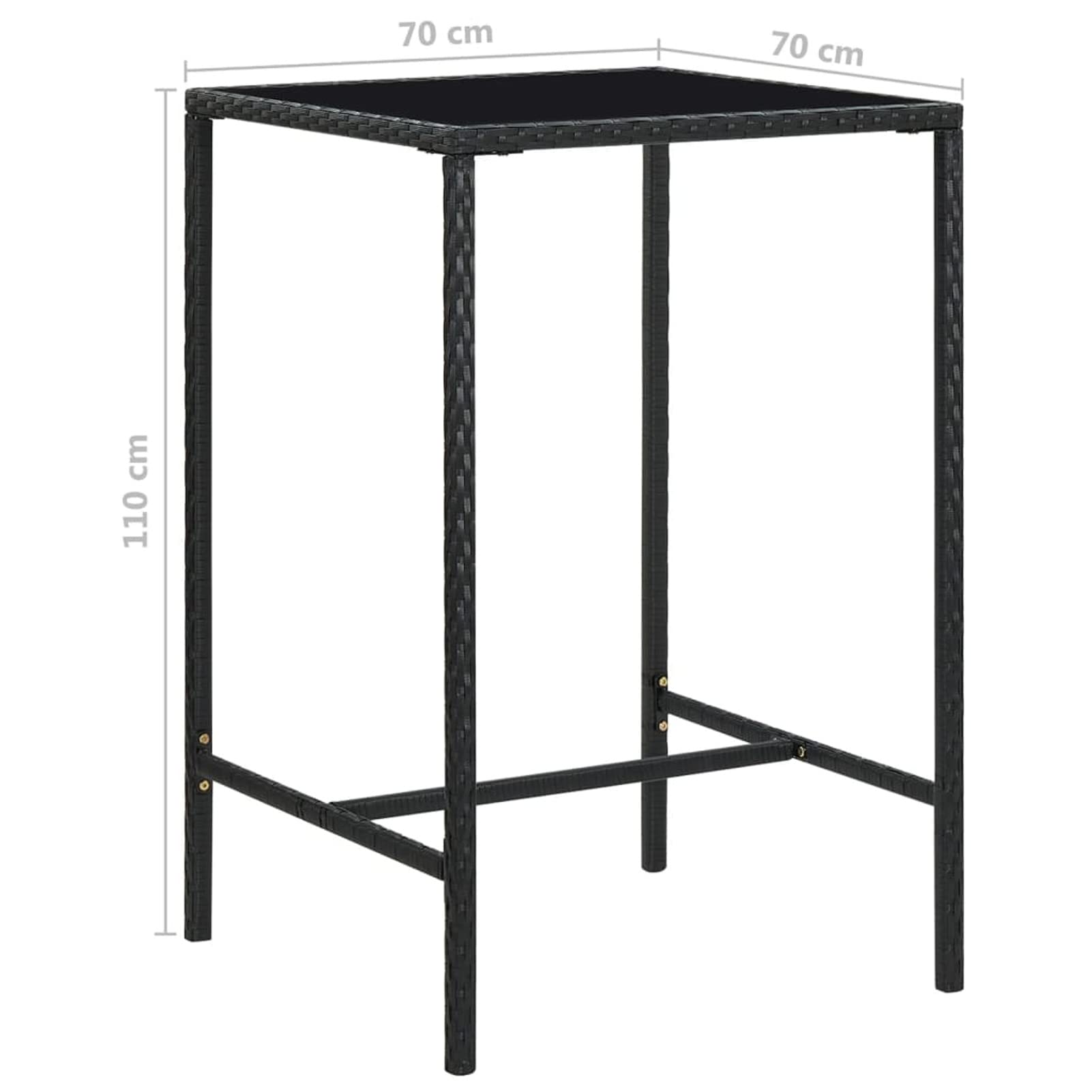 Deufre Muebles de Bar Jardín Exterior 5 pzas,Mesa y Sillas Jardín de Ratán,Mesa y Sillas Exterior,Mesa y Sillas de Bar,Conjunto Mesa y Sillas con Cojines para Jardin y Terraza Negro