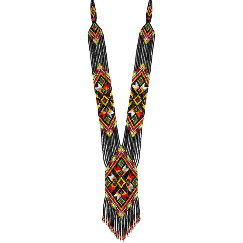 Collier Gerdan ukrainien en perles de rocaille multicolore Hutsul LKBEADS