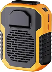 Ventilador de cintura suspenso sem lâmina esportes ao ar livre grande capacidade portátil subgrande potência do vento ventilador pescoço suspenso (Laranja)