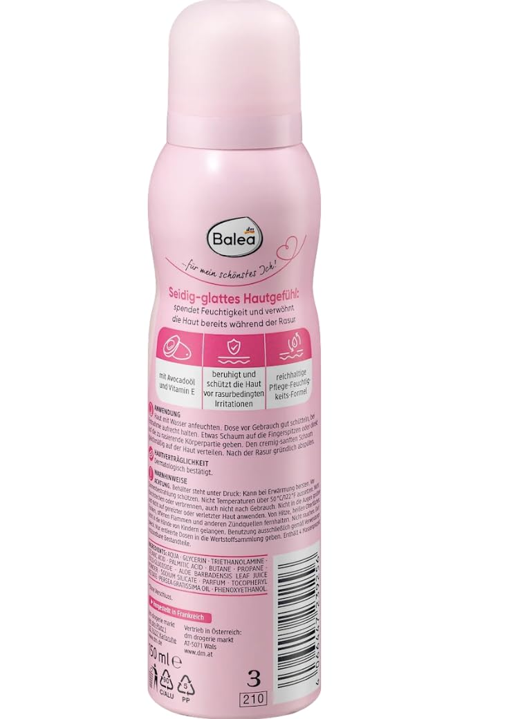 Balea 2er-Set: Rasiergel Aloe Vera & Avocadol, 200 ml + Rasierschaum  Avocadol & Vitamin E, 150 ml + Bonus : Silikonschwamm fr glatte,  gepflegte Haut : Amazon.de: Drogerie & Krperpflege