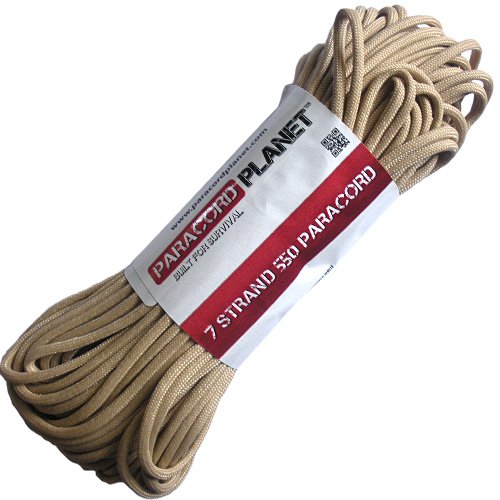 PARACORD PLANET 25 Feet Nylon 550lb Type III 7 Strand Paracord Tan โ image 1