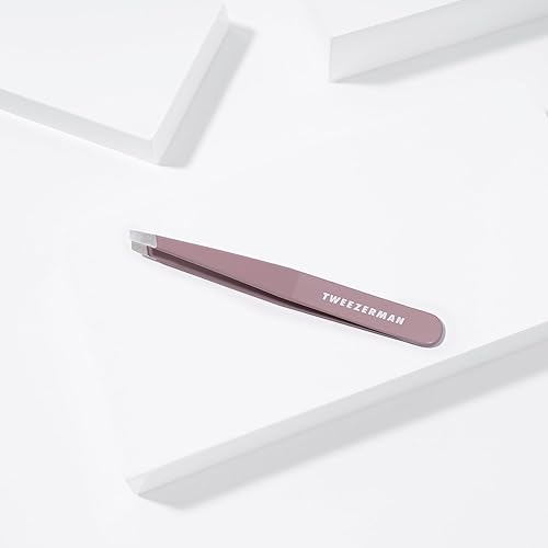Miniatura 5 de Tweezerman Exclusivas pinzas inclinadas de glicina morada, pinzas para depilación, acero inoxidable