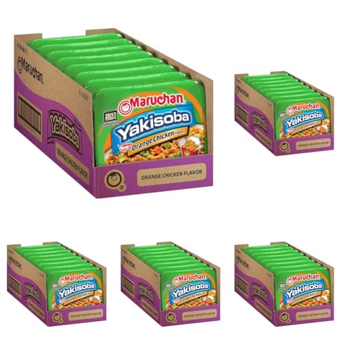 Image of Maruchan Yakisoba Orange Chicken, Japanese Instant Ramen Noodles, 4.23 Oz, 8 Count (Pack of 5)