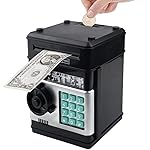 Totola Piggy Bank Electronic Mini ATM for Kids Baby Toy, Safe Coin Banks Money Saving Box Password Code Lock for Children,Boys Girls Best Gift (Ferrous Gray)