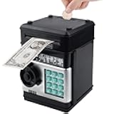 Piggy Bank Electronic Mini ATM for Kids Baby Toy, Safe Coin Banks Money Saving Box Password Code Lock for Children,Boys Girls Best Gift (Black)