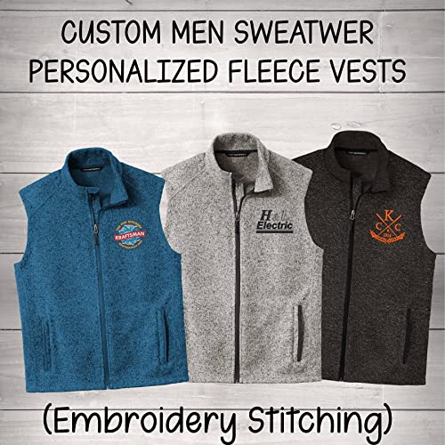 INK STITCH Men F236 Custom Embroidery Add Your Own Logo Texts Sweater Fleece Vests3