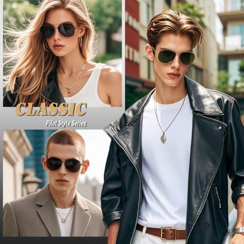 Image of CGID Polarized Sunglasses Men Womens Pilot Style Mirrored Shades UV400 GA61