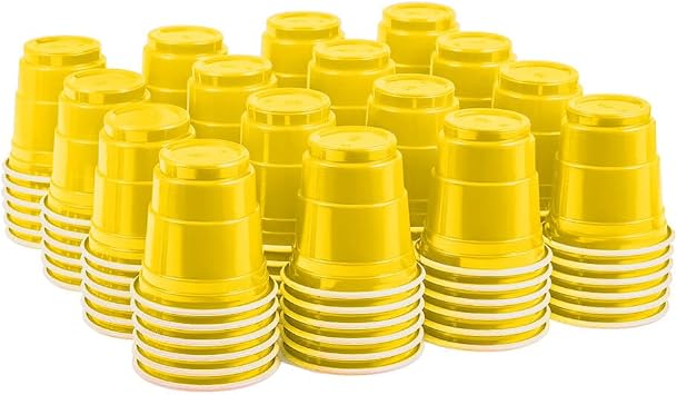 100ct 2oz. Mini Yellow Shot Cups, Disposable and Small Size Perfect for Party, Tastings, Sample and More
