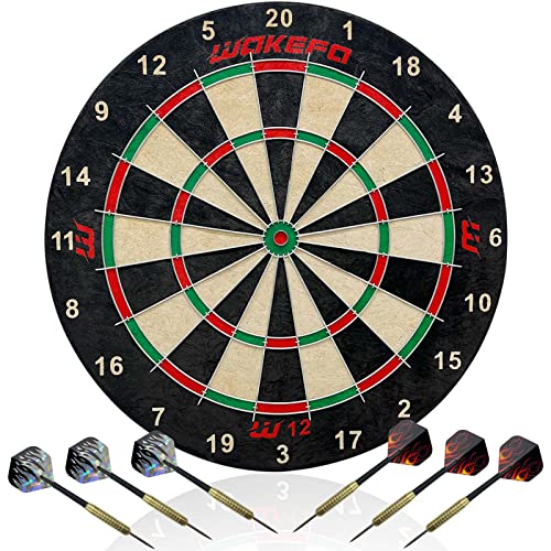 Professional Regulation Bristle Dartboard Set: High-Grade Compressed Sisal Dartboards with Print Numbers and Staple-Free Bullseye, Dart Board Set Suitable for Adults Family in Room/ Bar/ Garage