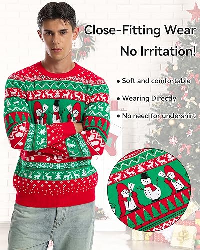 Runhit Ugly Christmas Sweater Men Unisex Crew Neck Knitted Ugly Christmas Sweater Women Funny Pullover For Holiday 5 Runhit Ugly Christmas Sweater Men Unisex Crew Neck Knitted Ugly Christmas Sweater Women Funny Pullover For Holiday - Image 6