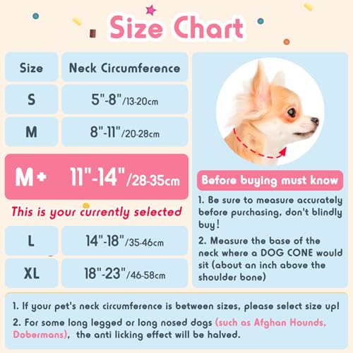 Image of Inflatable Dog Pillow Cone Collar After Surgery, Donut Soft Neck Cone for Beagle French Bulldog Medium Plus Dogs, etc, Recovery E Collar to Stop Licking Pink