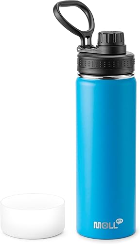 Miniatura 28 de Botella de Agua Aislada - Frasco Deportivo de Boca Ancha de Acero Inoxidable al Vacío de 18 onzas con Funda de Silicona - Botella de Agua de Metal