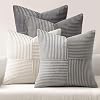 Miulee Cushion Cover 45 x 45 cm Corduroy Sofa Cushion Patchwork Grey Series Set of 4 45 x 45 cm, 4 Stück Grey Series