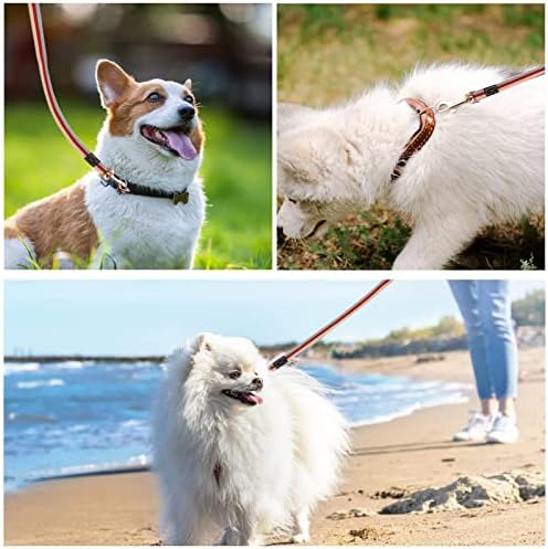 Training Lead for Dog,2m Long Line Dog Leash Thick Canvas Durable Dog Stop Pulling Rope Lead Non-slip Dog Recall Lead for Pet Puppy Walking Training Obedience Camping Play Backyard(Red)