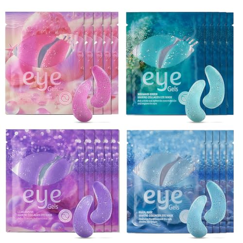 GXGM Patch Occhi (16 Pezzi),Pach Occhi Per Borse e Occhiaie,Patch Occhiaie e Borse,Parch Occhiaie（Verde,Blu,Viola,Rosa）