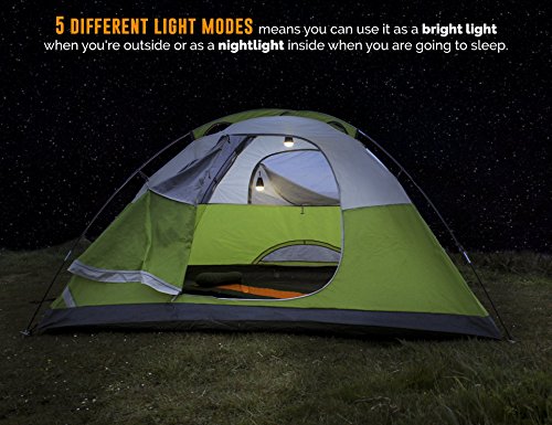 Ryno Tuff Waterproof Rechargeable Outdoor LED Camping Lanterns with Remote Control & Mosquito Bug Repellent Yellow Light Options - Portable Bright 150 Lumens Backpacking & Hiking Tent Camping Lamp - Thumbnail 4