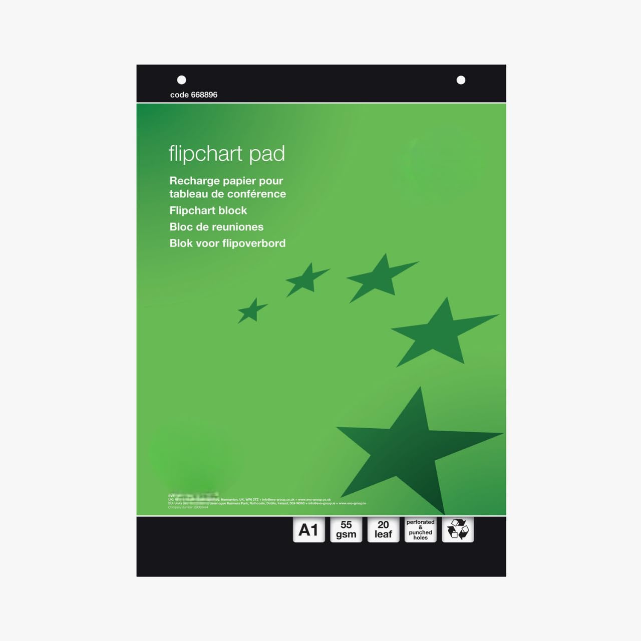 “A1 Recycled Flipchart Pad – 20 Sheets, 55gsm | Eco-Conscious Paper for Brainstorming, Planning & Presentations” (1)