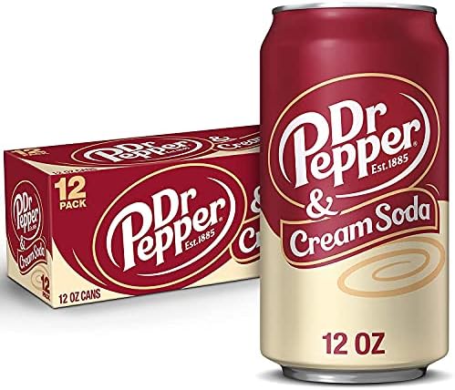 New Dr Pepper and Cream Soda Zero, 12 fl oz cans, 24 count